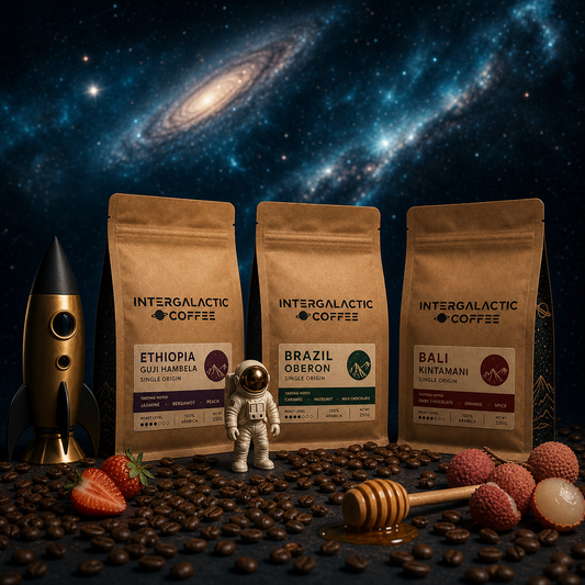 Galactic Tour three-origin coffee sample set from Intergalactic Coffee Roasters